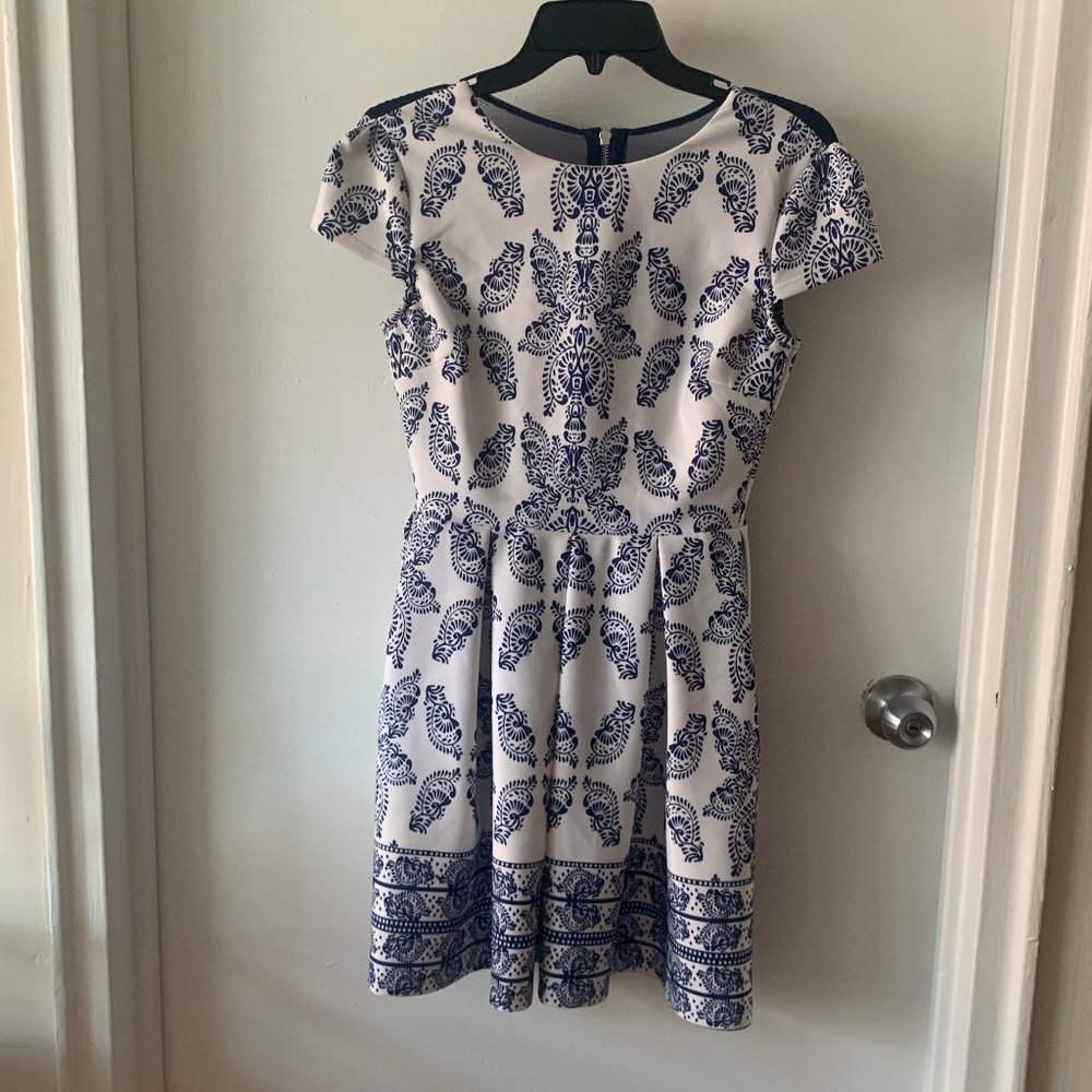 B Darlin White and Blue Dress